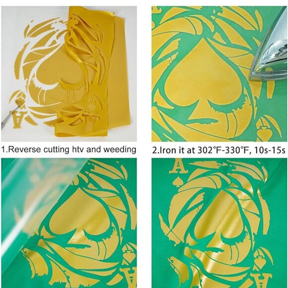 Guangyintong Heat Transfer Vinyl Gold HTV Rolls, 12" x 12ft Gold Iron on Vinyl - Picture 3 of 6